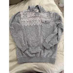 Vans Off The Wall XL Gray Pullover Hoodie Snowflake Pattern Sweater‎